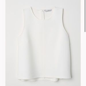 NWT H&M White Sleeveless Blouse (M)